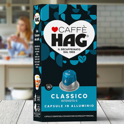 HAG CLASSICO Decaffeinato - Capsule in Alluminio Compatibili Nespresso - Caffè Hag