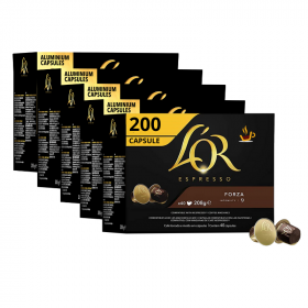 Miscela ESPRESSO FORZA - Capsule in Alluminio Compatibili Nespresso - L'Or Caffè Miscela ESPRESSO FORZA - Capsule in Alluminio Compatibili Nespresso - L'Or Caffè