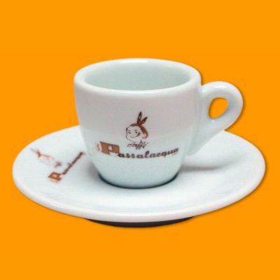 Tazzina da Caffè con Piattino in Ceramica - Caffè Passalacqua