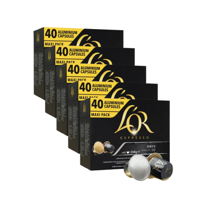 Miscela ESPRESSO ONYX - Capsule in Alluminio Compatibili Nespresso - L'Or Caffè