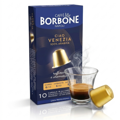 Miscela VENEZIA 100% Arabica - Capsule In Alluminio COMPATIBILI Nespresso - Caffè Borbone