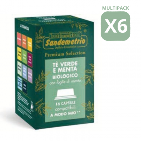 TÉ VERDE E MENTA - Capsule Compatibili A Modo Mio - Sandemetrio
