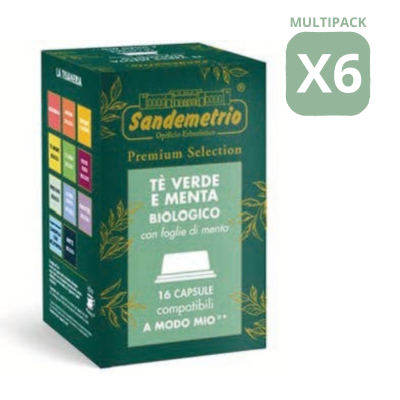 TÉ VERDE E MENTA - Capsule Compatibili A Modo Mio - Sandemetrio