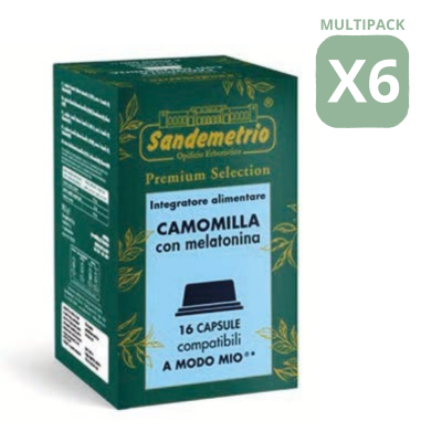 CAMOMILLA CON MELATONINA - Capsule Compatibili A Modo Mio - Sandemetrio